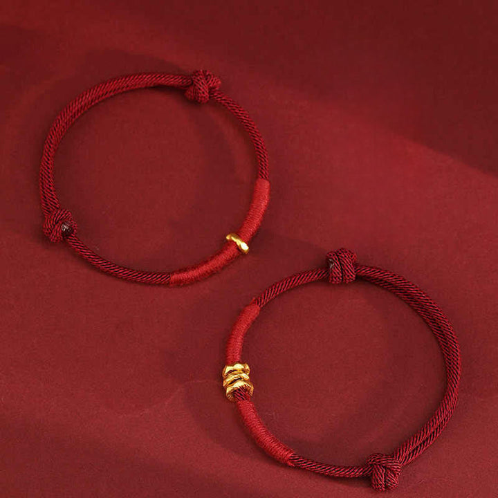 Armband 999 Gold Geflochten Rot – Glück Handgelenk Schutz Fengshui Knoten
