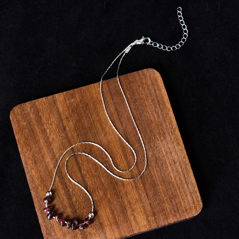 Kette Schwarzer Obsidian Rosenquarz Anhänger mit Stärke Naturstein