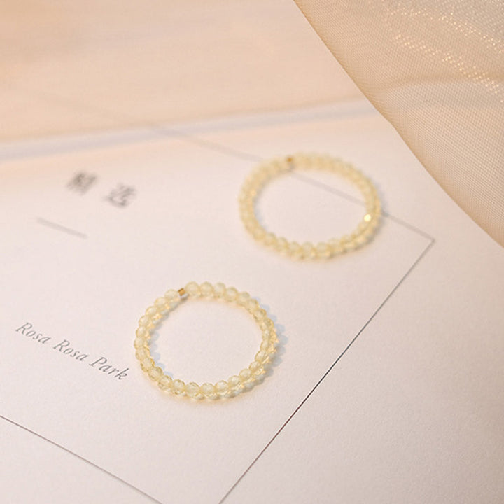 Ring Citrin – Glück & Wohlstand zwei gelbe Kristallperlen Armbänder