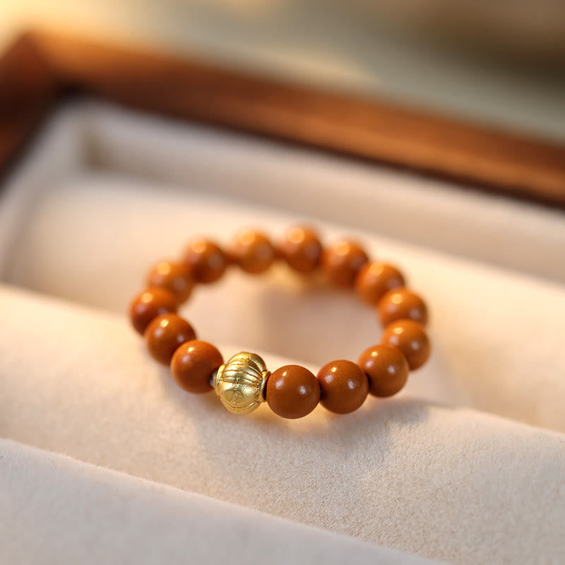 Olivenkern Kupfermünze Ring Armband Fengshui Schutz Kraft Stärke Glück