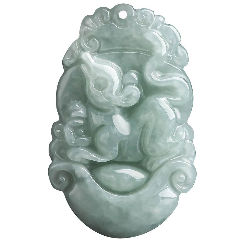 Jade Drachen Anhänger Kette grüner Naturstein asiatisches Design Schmuck