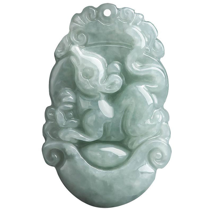 Jade Drachen Anhänger Kette grüner Naturstein asiatisches Design Schmuck