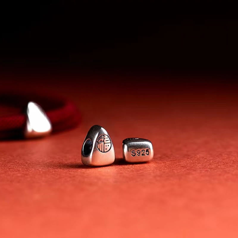 Armband 925 Silber Fu Zeichen Segen Handgemacht Geflochten