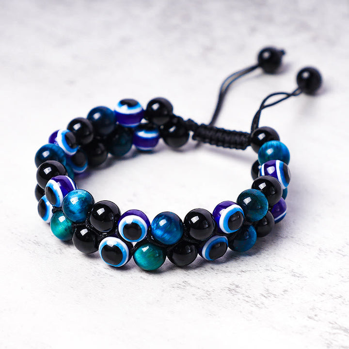Schutzarmband Tigerauge Blau Schwarz