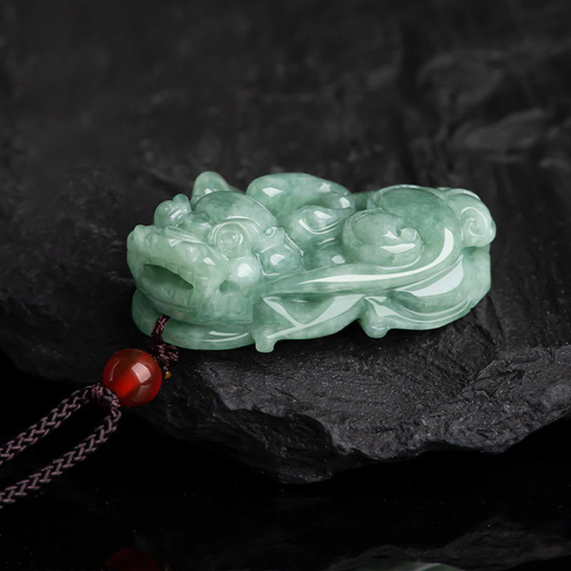 Anhänger grüne Jade Pixiu Kette Glück