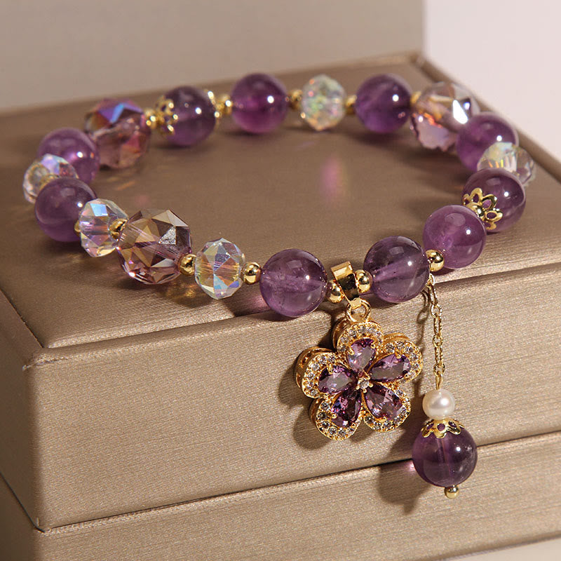 Armband Amethyst Blume - Positiv Transformation