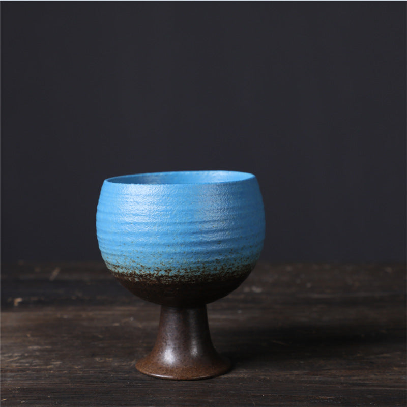 Vintage Teetasse Kelch Design Keramik Blau