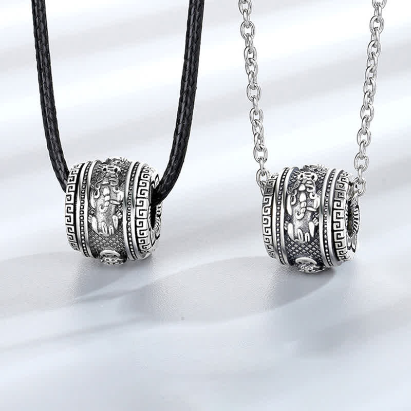 Kette Stein Pixiu – Wohlstand & Mut – Echter Naturstein – Silberne Pixiu Kette Anhänger Wohlstand Mut Glücksbringer Schmuck