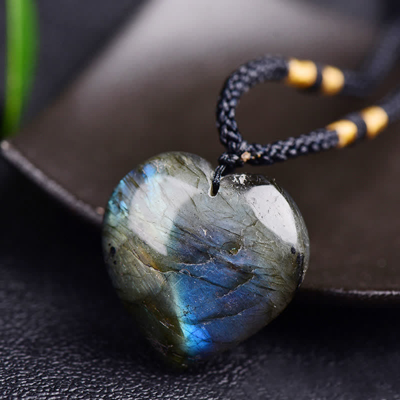 Kette Labradorit Herz – Liebe & Harmonie – Bild 3 – Kette Labradorit Herz Anhänger blauer Naturstein Liebe Harmonie
