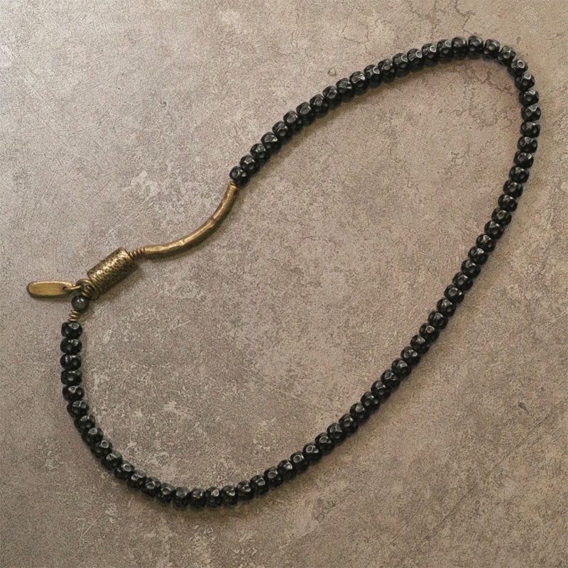 Armband Kupfer Retro Coconut schwarze Perlen Glück traditionell