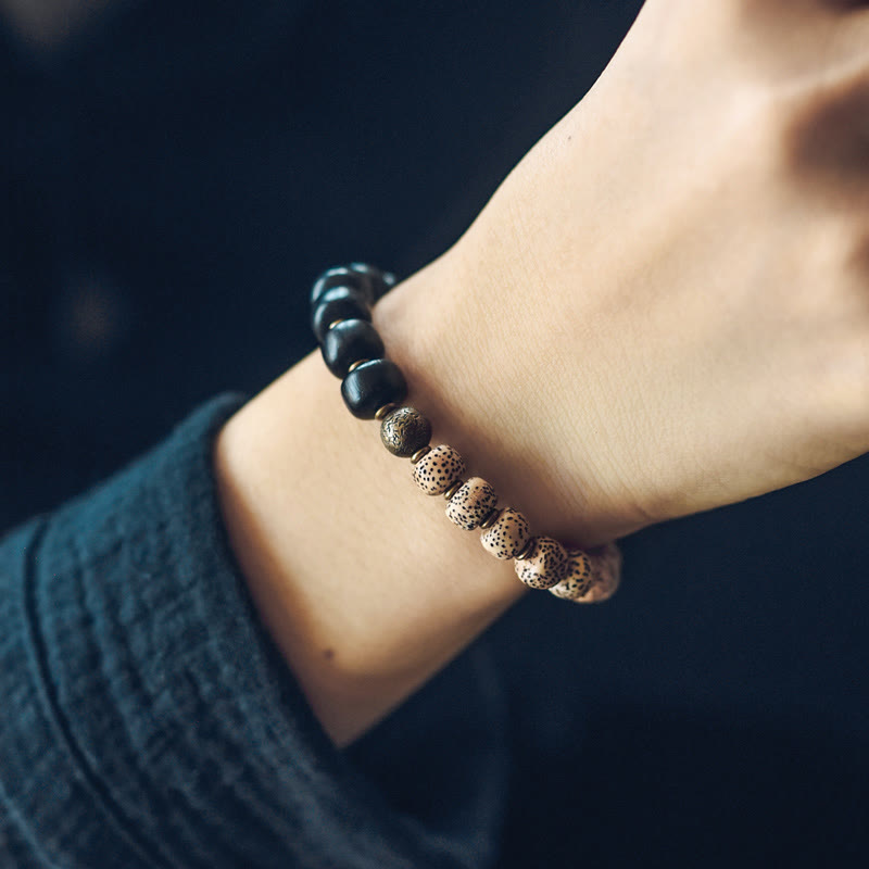 Armband Schwarzer Obsidian Kupfer – Frieden am Handgelenk getragen eleganter Look