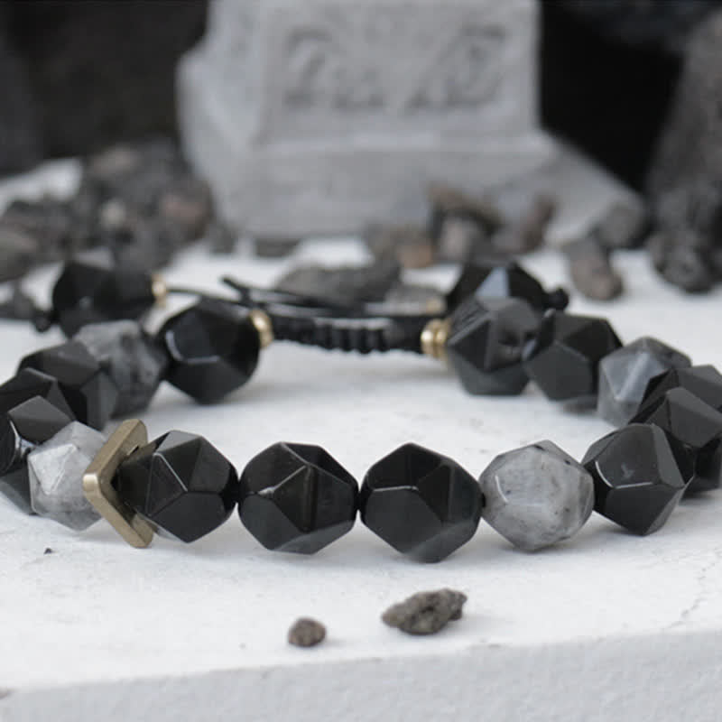 Armband Schwarzer Obsidian Katze