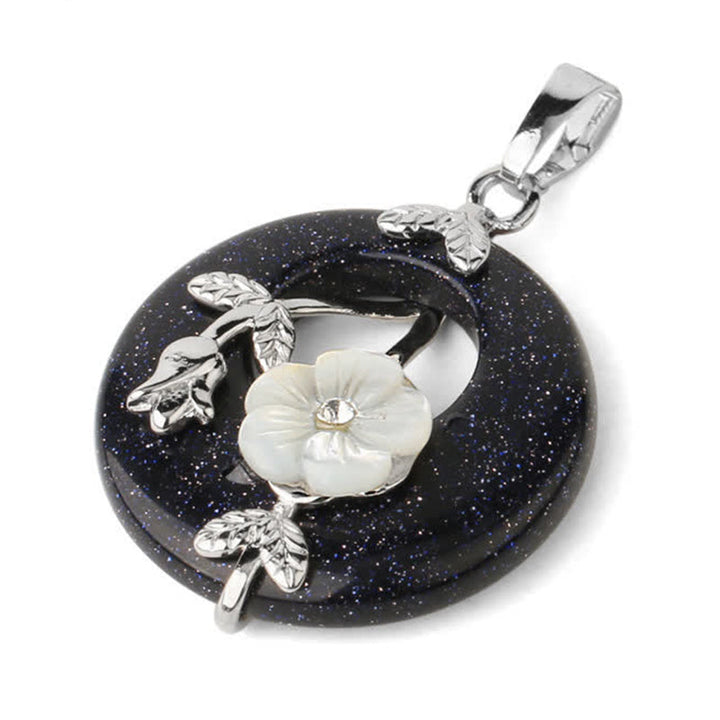 Kette Amethyst Grünaventurin Blume – Heilung & Harmonie – Bild 26 – Silber Anhänger Blume Blaufluss Stein Naturstein eleganter Schmuck