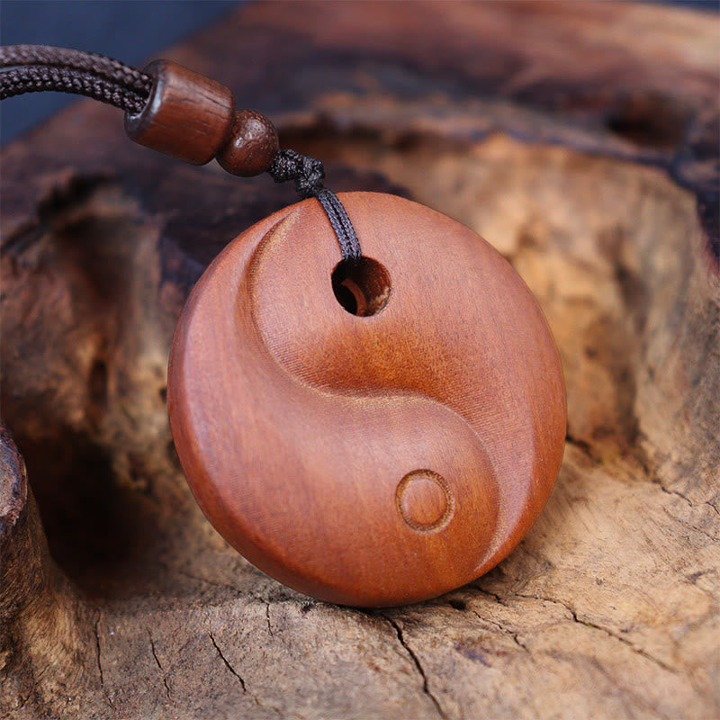 Yin Yang Anhänger Holz Schutz Balance Meditation