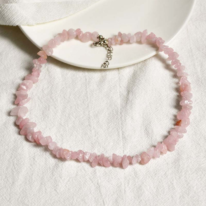 Rosa Kristall Glück – Segen Edelstein Armband Naturstein elegant