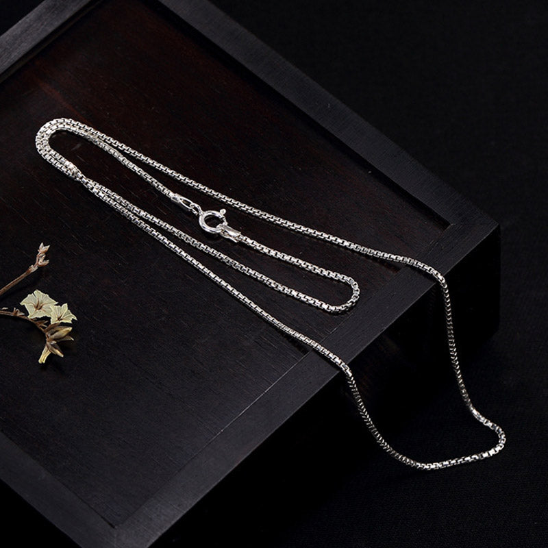 Kette Silber Box-Chain Verschluss minimalistisch Schmuck