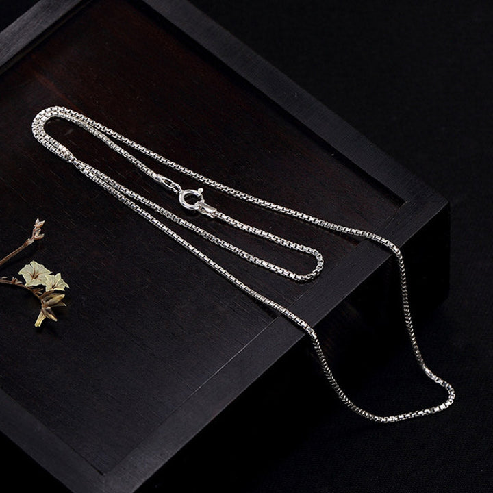 Kette Silber Box-Chain Verschluss minimalistisch Schmuck