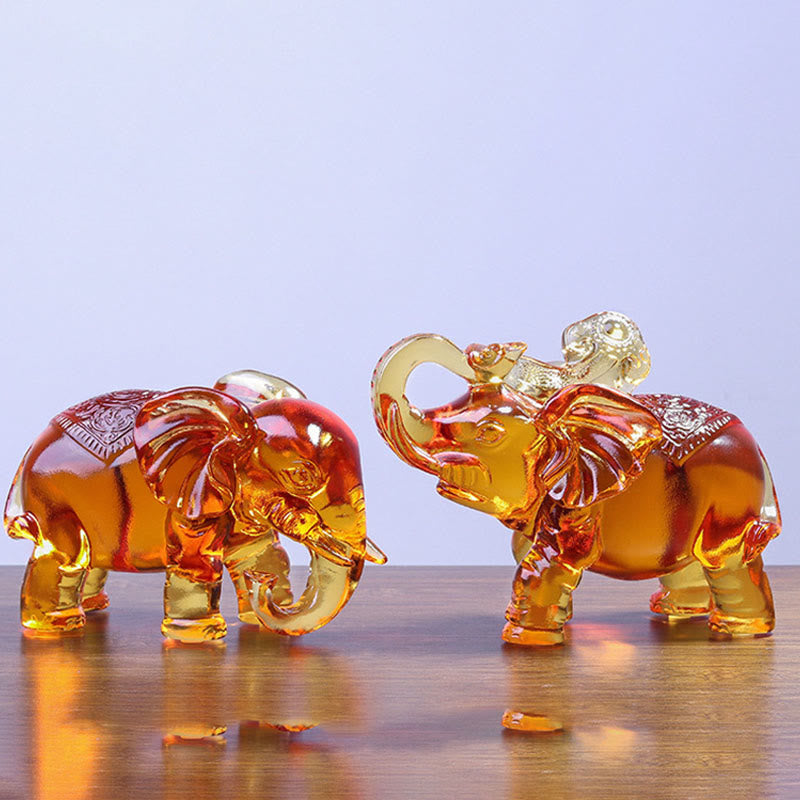 Elefant Figur Gelb Liuli Kristall Deko