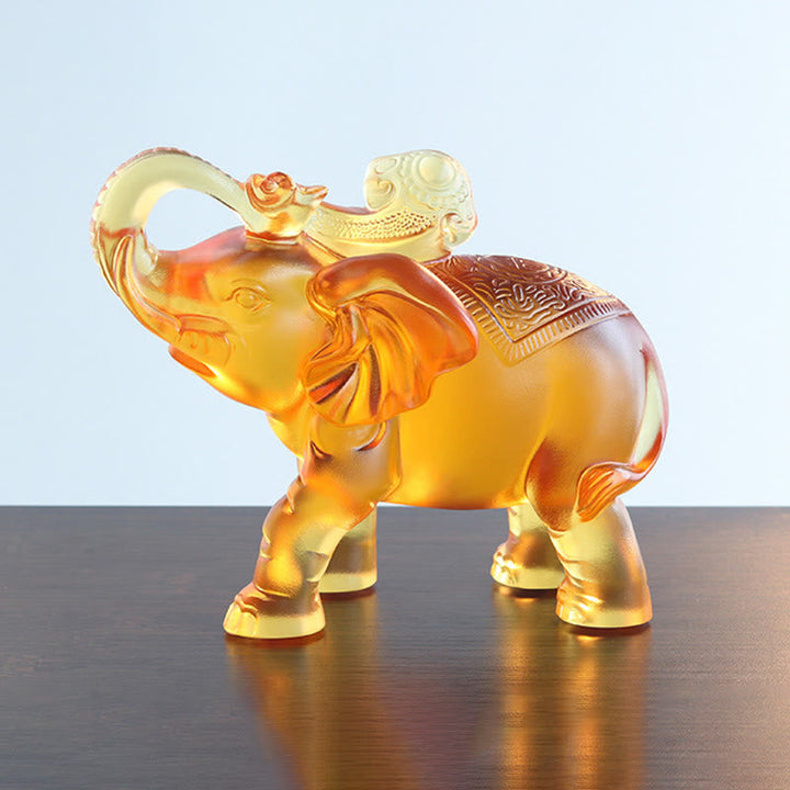 Elefant Figur Gelb Liuli Kristall Geschenk