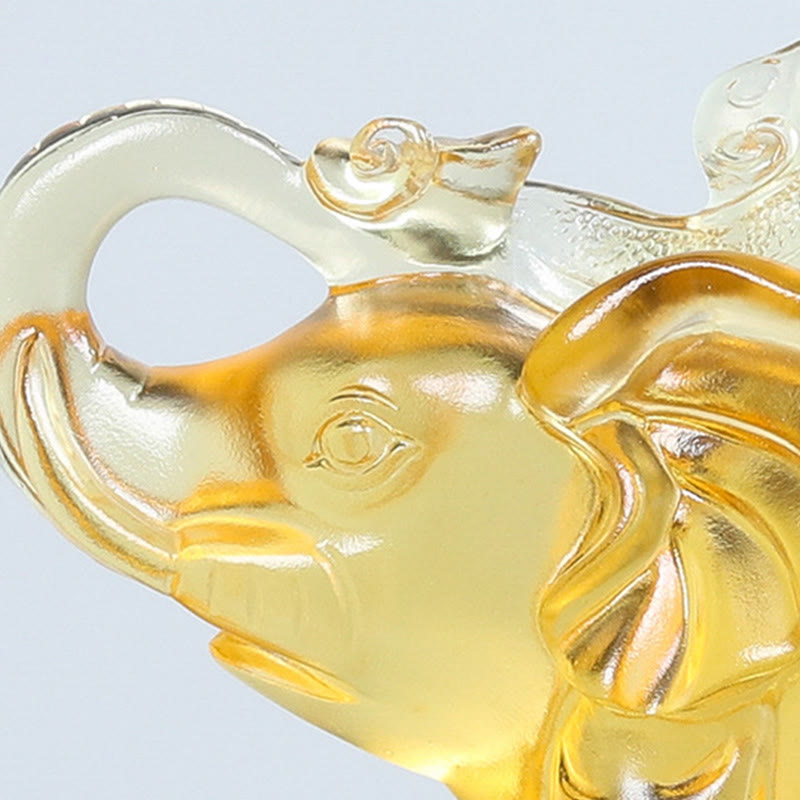 Elefant Figur Gelb Liuli Kristall Wohnzimmer