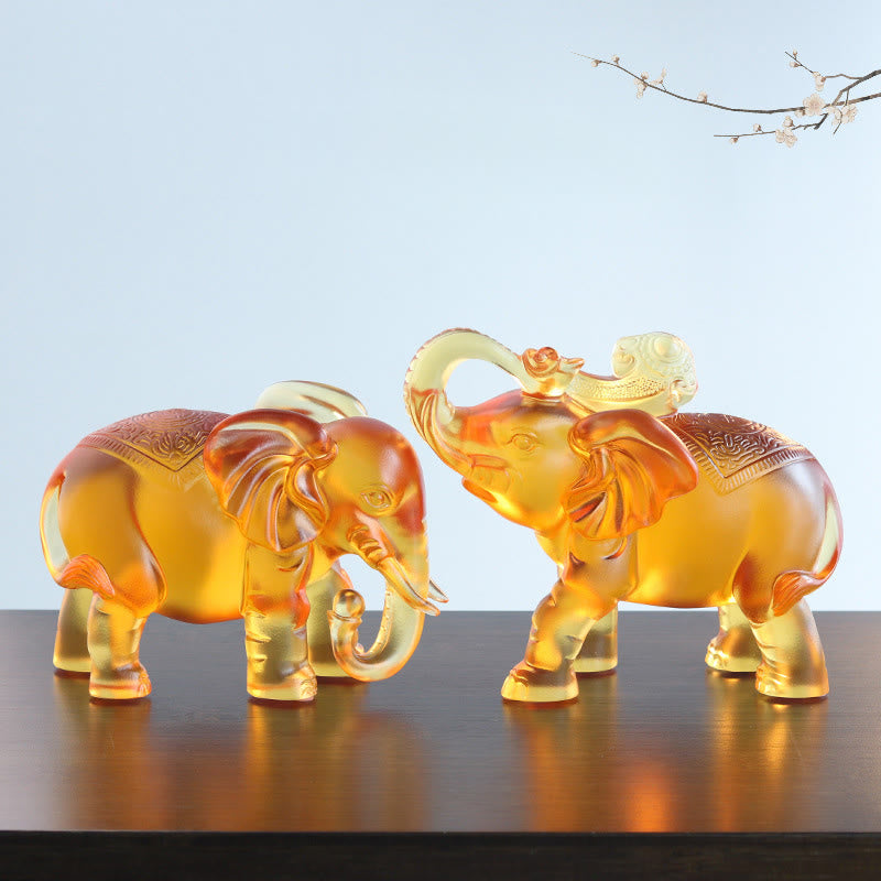 Elefant Figur Gelb Liuli Kristall
