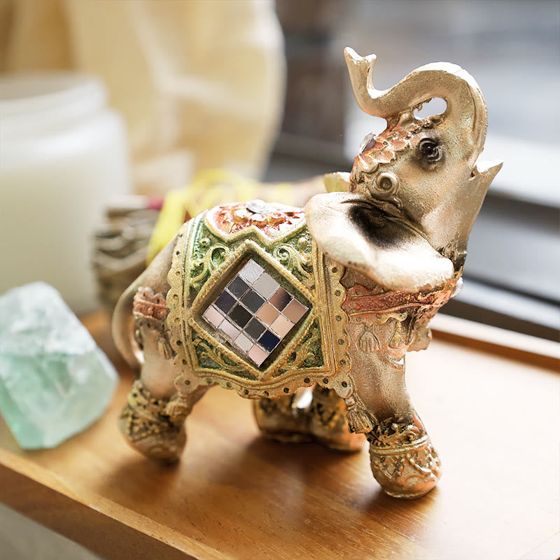 Elefant Figur Glücksbringer grün