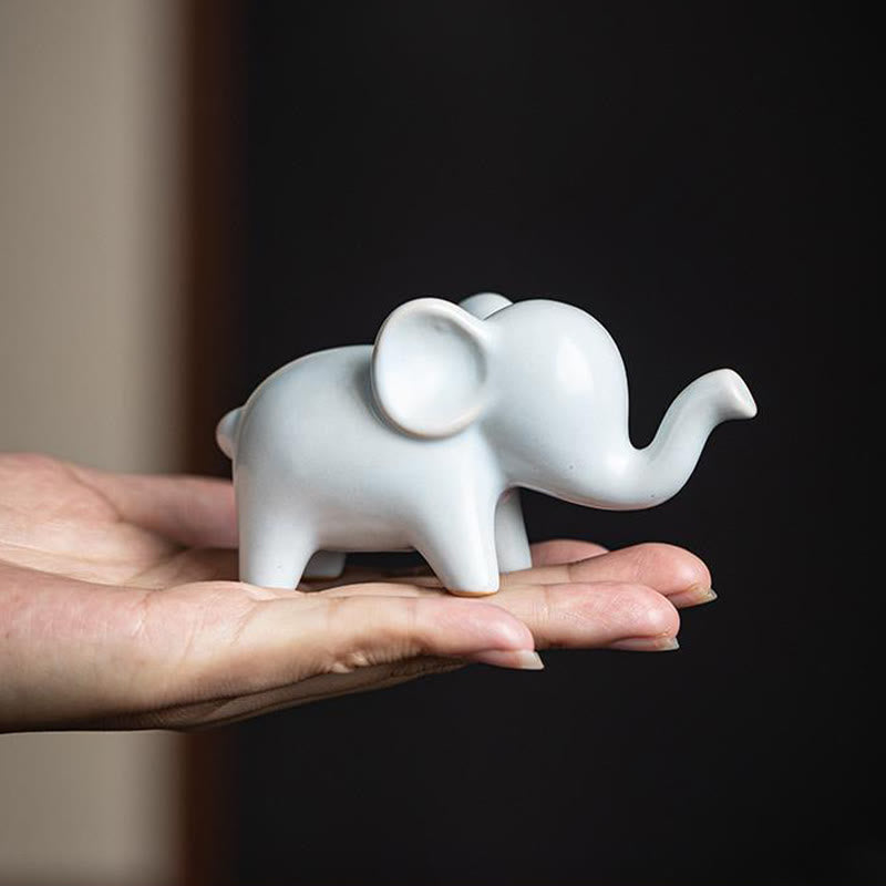 Elefant Figur Keramik Deko Geschenk