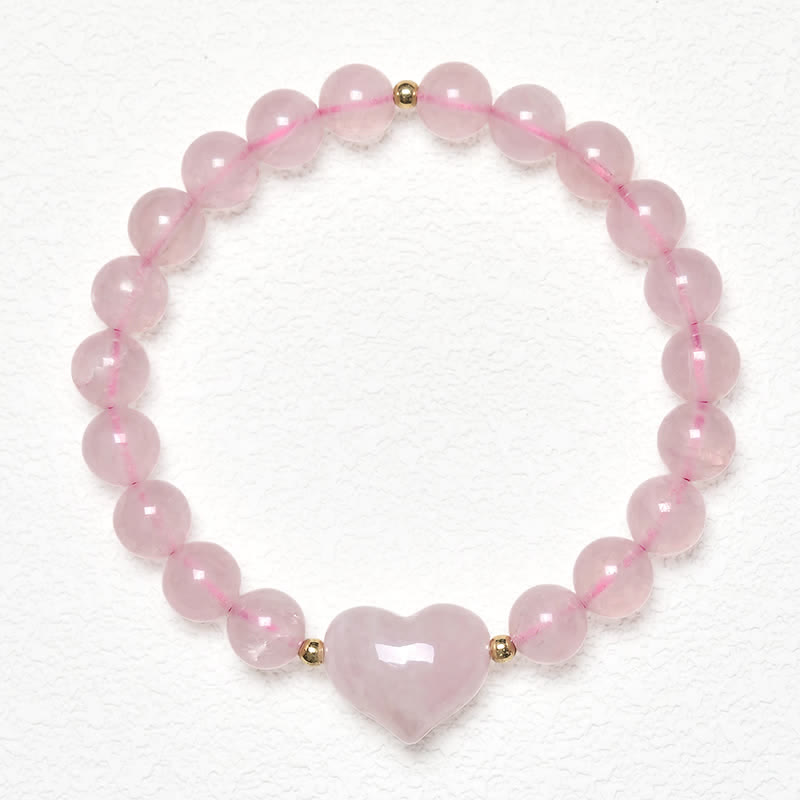 Armband Erdbeerquarz Grüner Aventurin Liebe Herz rosa Perlen Handgelenk Schmuck