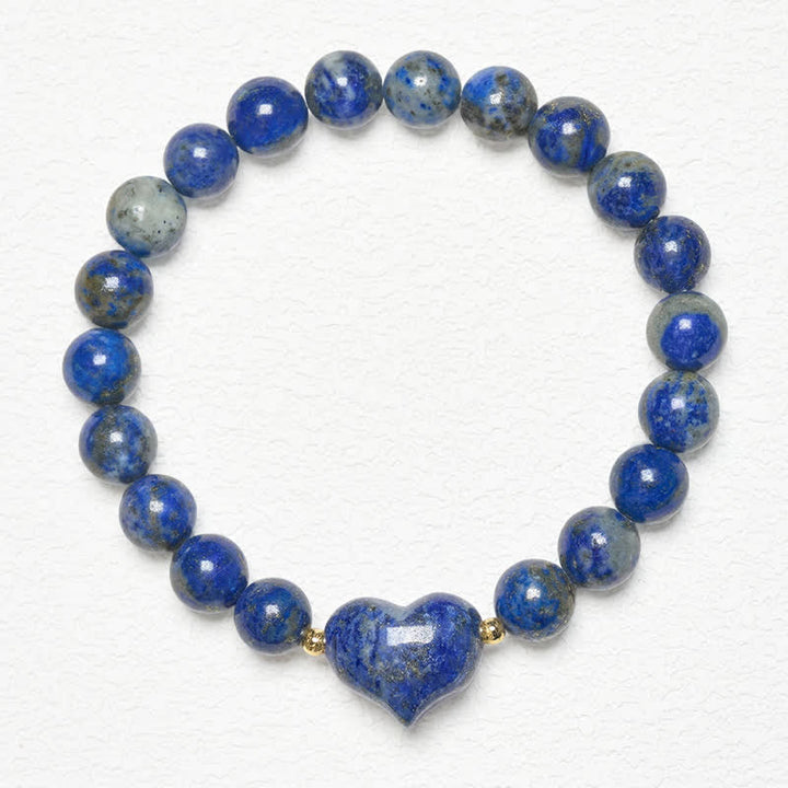 Armband Erdbeerquarz Grüner Aventurin – Liebe mit Herz Anhänger blauen Perlen