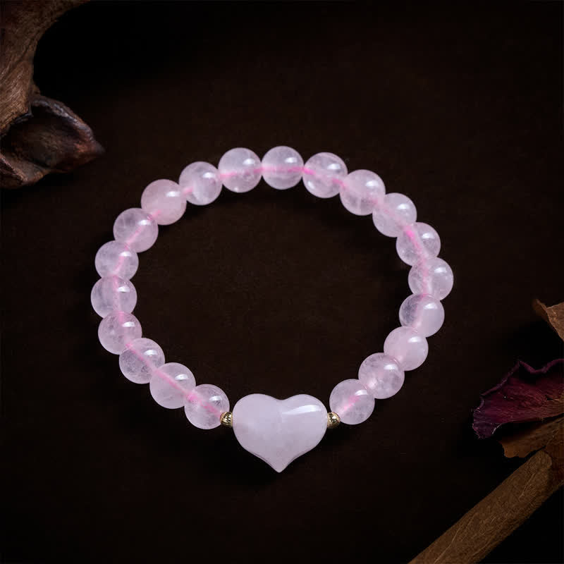 Armband Erdbeerquarz Grüner Aventurin Liebe rosa Herz Perlen Handgelenk Schmuck