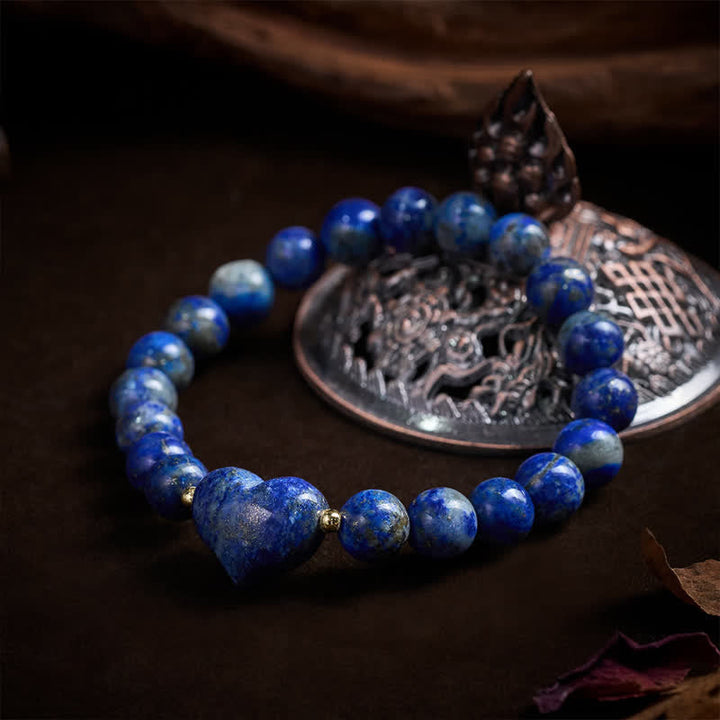 Armband Erdbeerquarz Grüner Aventurin – Liebe Lapislazuli Herz blaue Perlen Schmuck