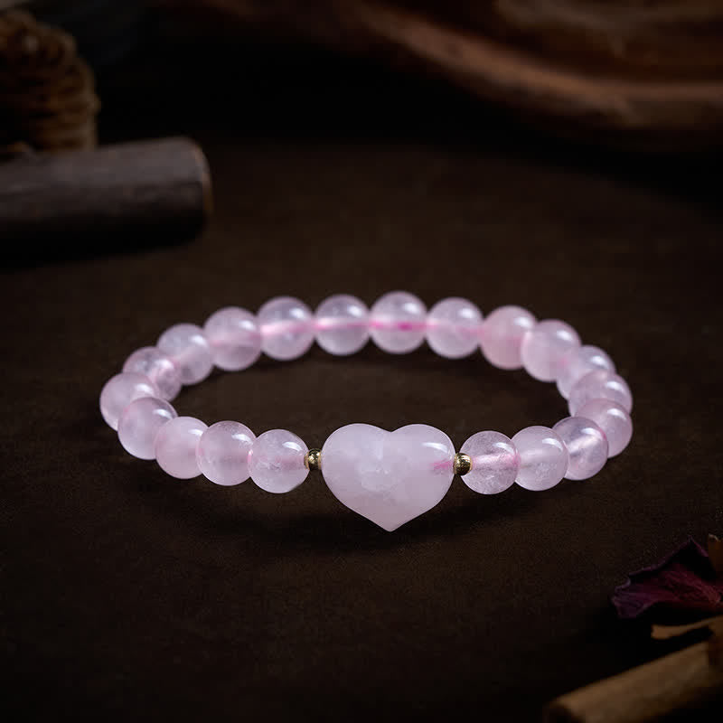 Armband Erdbeerquarz Grüner Aventurin Liebe Herz rosa Perlen Handgelenk Schmuck