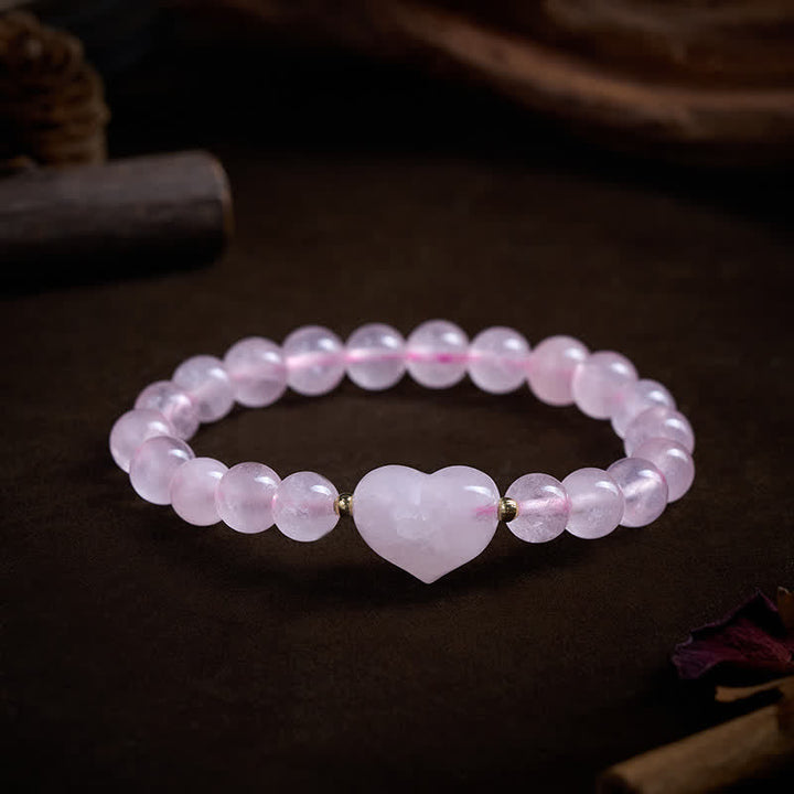 Armband Erdbeerquarz Grüner Aventurin Liebe Herz rosa Perlen Handgelenk Schmuck