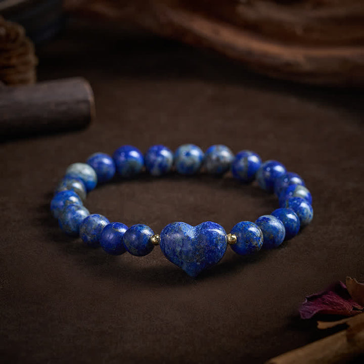 Armband Erdbeerquarz Grüner Aventurin Liebe Herz Perlen Lapislazuli blau