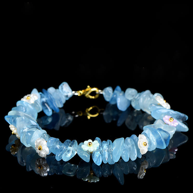 Armband Erdbeerquarz Aquamarin