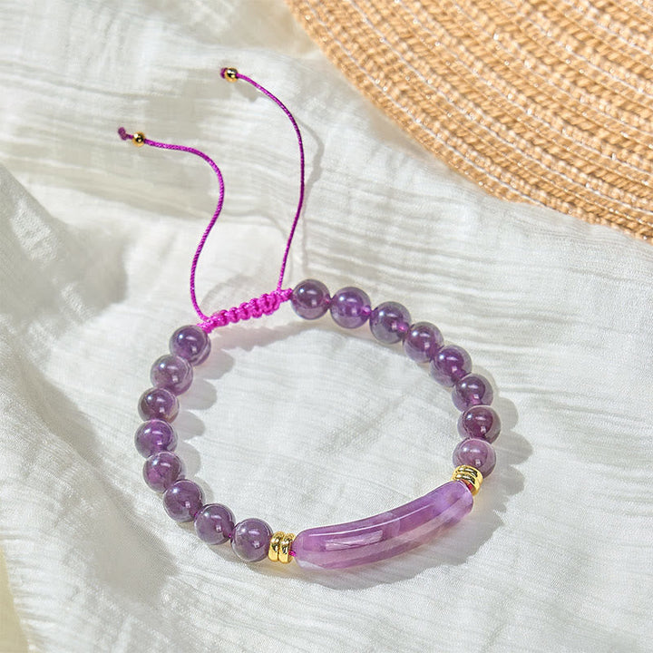 Armband Erdbeerquarz Grüner Aventurin Positivität Amethyst Perlen verstellbar Handgelenk Schmuck