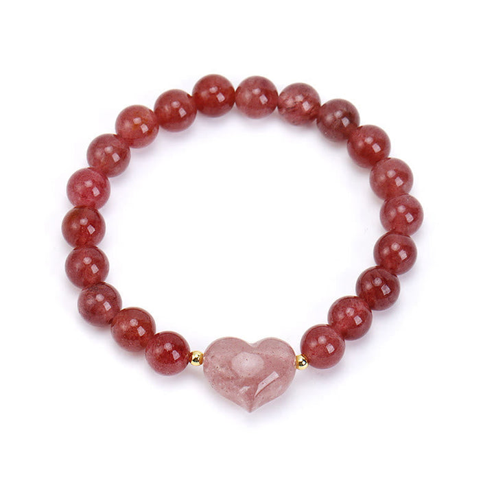 Armband Erdbeerquarz Grüner Aventurin – Liebe