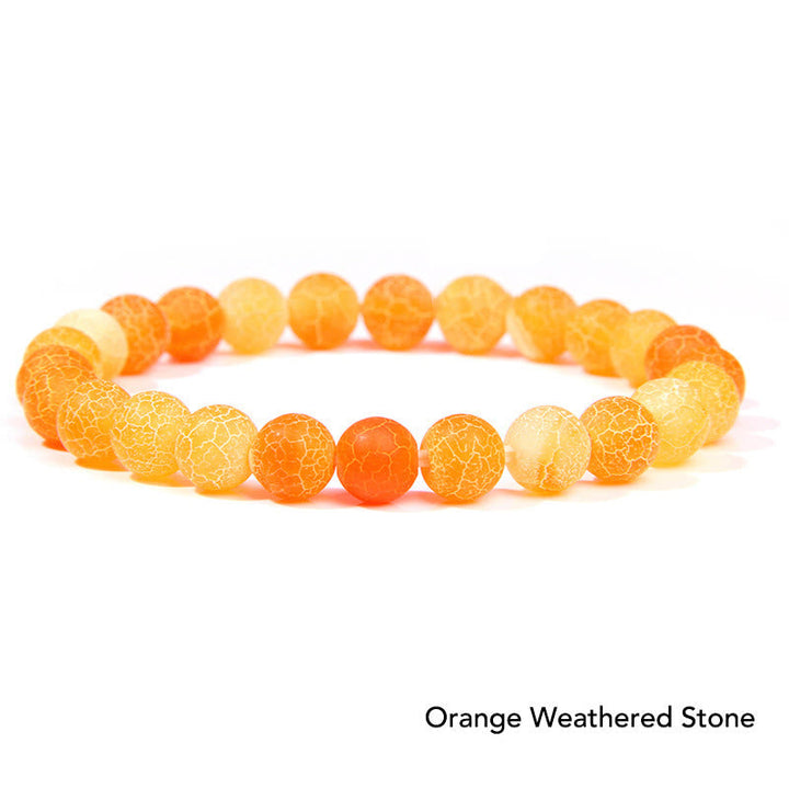Armband Kristall Orange Weathered Stone Perlen Naturstein elastisch