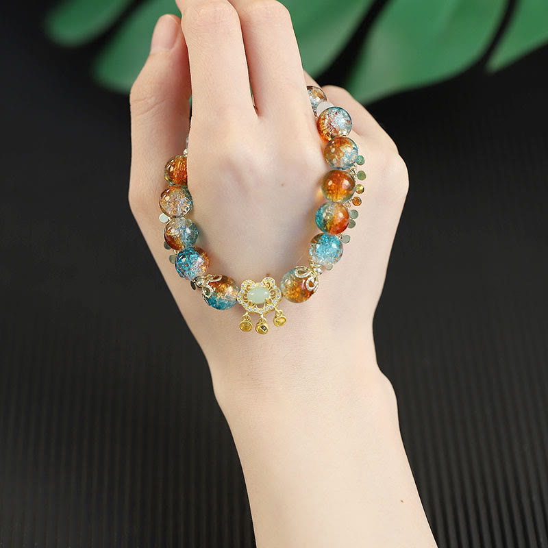Armband Bunt Liuli Glas Perle Chinesisch elastisch Glück Handgelenk