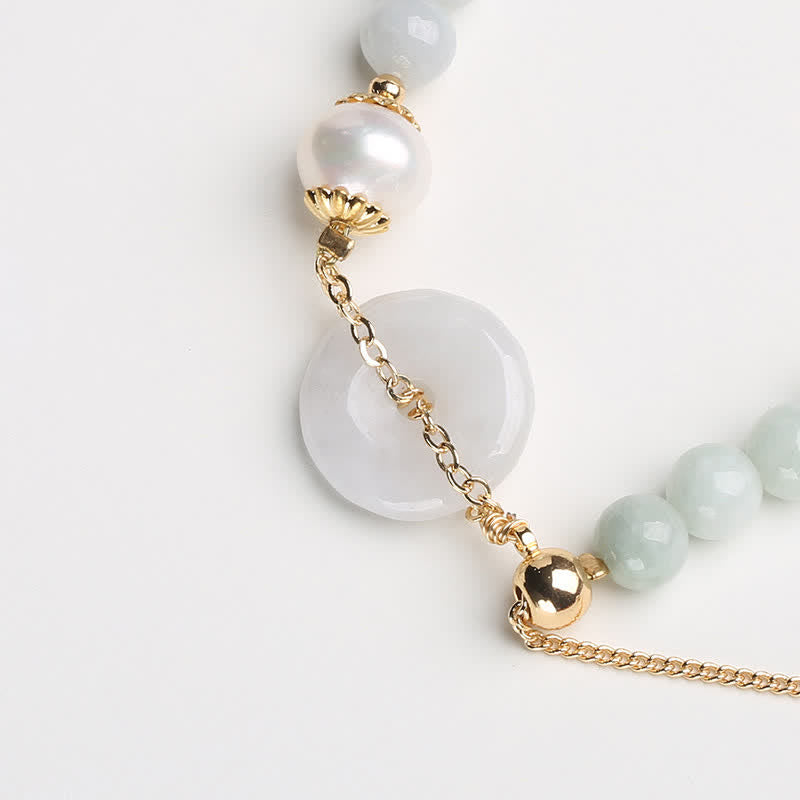 Armband Perle Jade – Glück & Frieden elegantes Design goldene Verzierungen