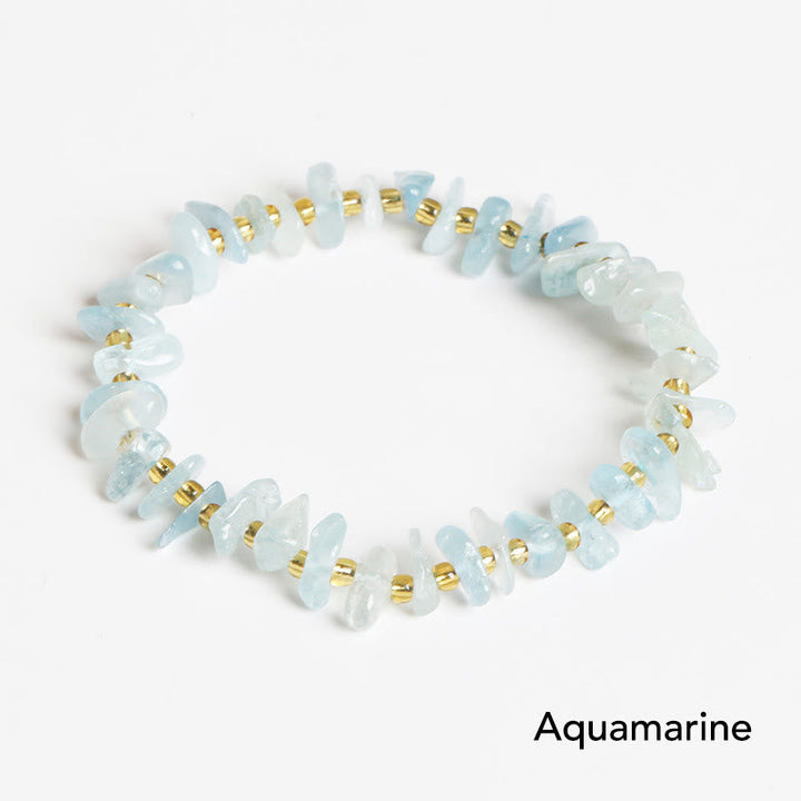 Aquamarin Armband Kristall – Balance zartes Hellblau Naturstein elastisch