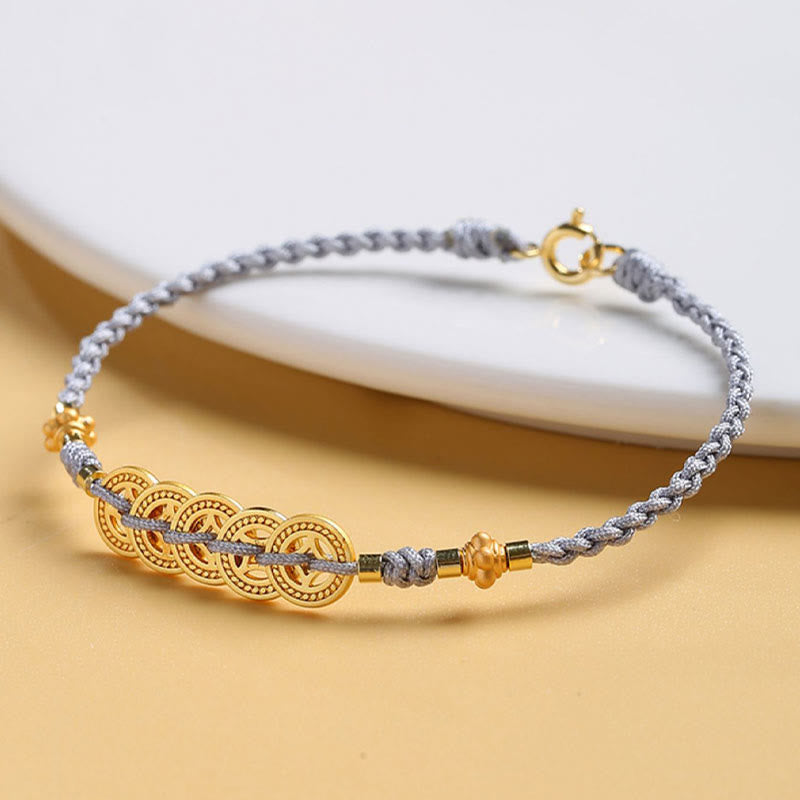 Armband Kupfer Perle Glück grau gold elegantes Schmuckstück Handgelenk
