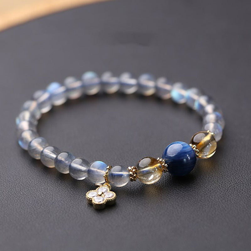 Armband Mondstein Mond mit blauem Saphir Heilung Energie Naturstein