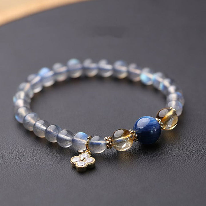 Armband Mondstein Mond mit blauem Saphir Heilung Energie Naturstein