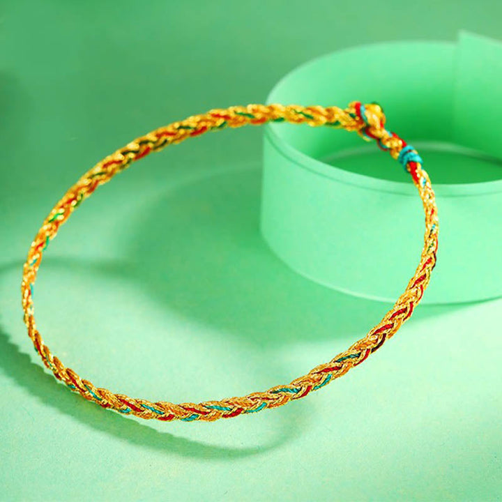 Armband Bunt Drachen Scale Geflochten goldfarben elastisch tragbar