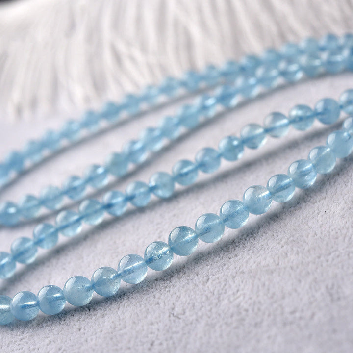 Armband Aquamarin – Heilung & Frieden helles Blau Naturstein Perlen glänzend