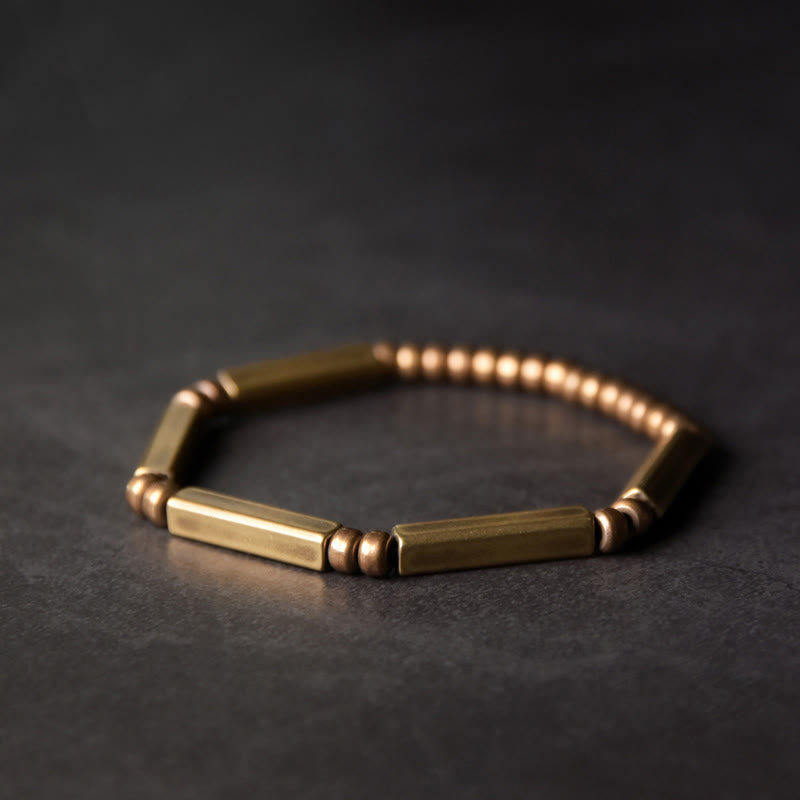 Kupfer Armband mit Perlen und Röhrchen eleganter Schmuck Wohlstand