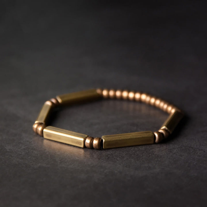 Kupfer Armband mit Perlen und Röhrchen eleganter Schmuck Wohlstand