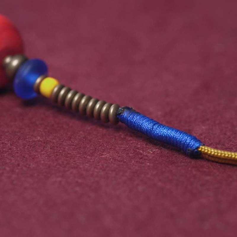 Mala 108 Perlen Bodhi Armband blau gold rot Perlen Detail