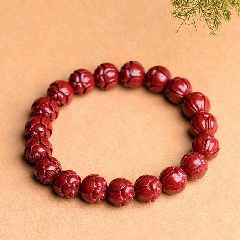 Rotes Zinnober Armband Zinnober Om Mani Padme Hum Segen elastisch